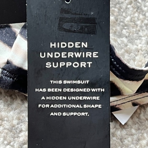 LAUREN RALPH‎ LAUREN SWIM Top sz 8 M Double strap Zebra Bikini Animal - Picture 8 of 11